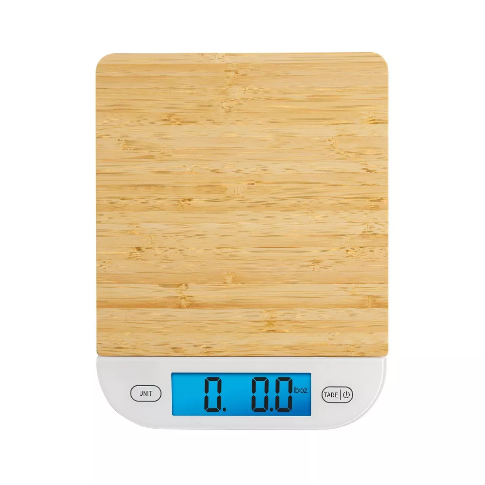 Bamboo Surface Digital Kitchen Food Weigh Scale