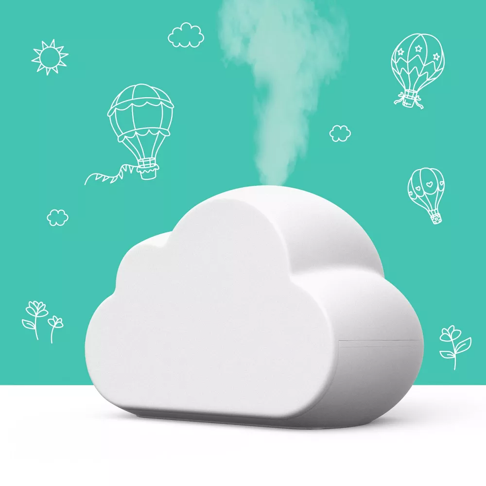 Cloud‑Shaped Cool Mist Humidifier with Multi‑Color Mood Night Light